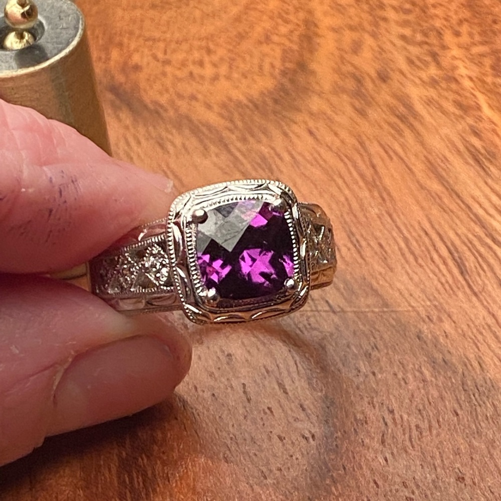 Tacori sterling silver amethyst ring